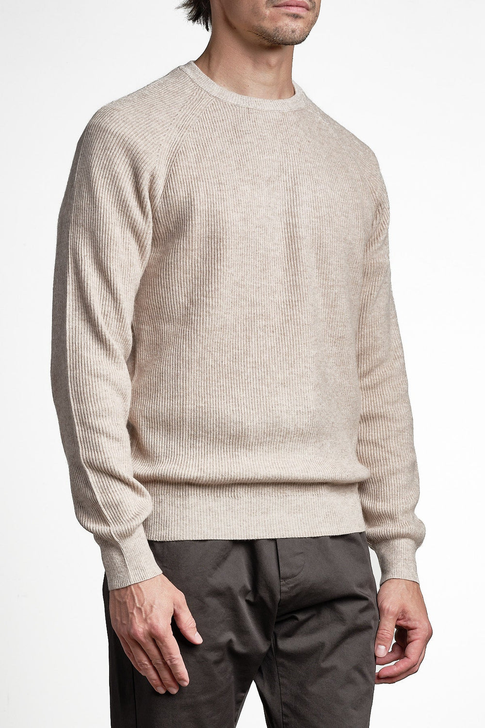Cashmere Blend Raglan Sweater Ecru – Adverb, bakifrån