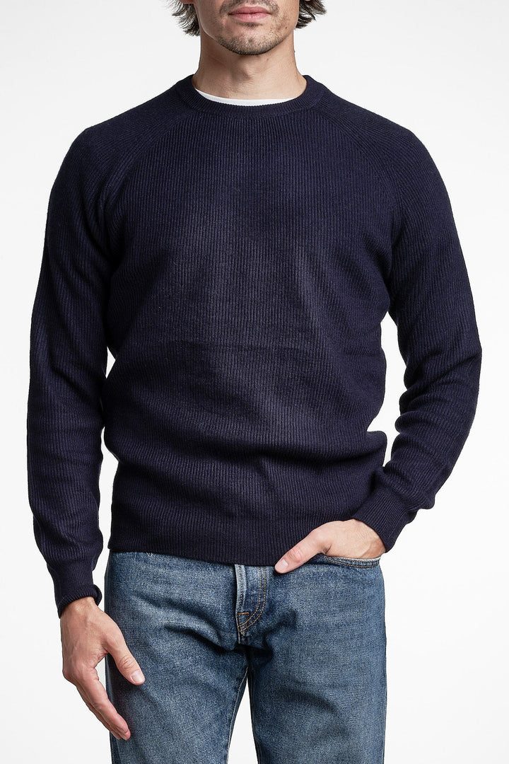 Cashmere Blend Raglan Sweater Navy – Adverb, framifrån