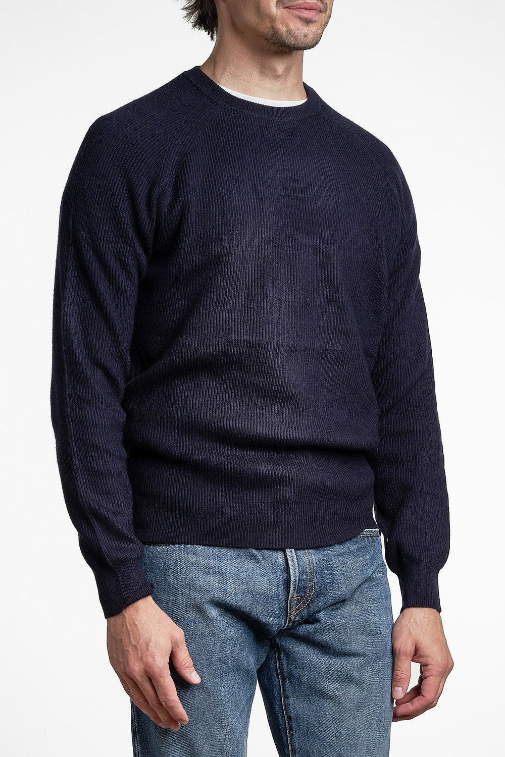 Cashmere Blend Raglan Sweater Navy – Adverb, bakifrån