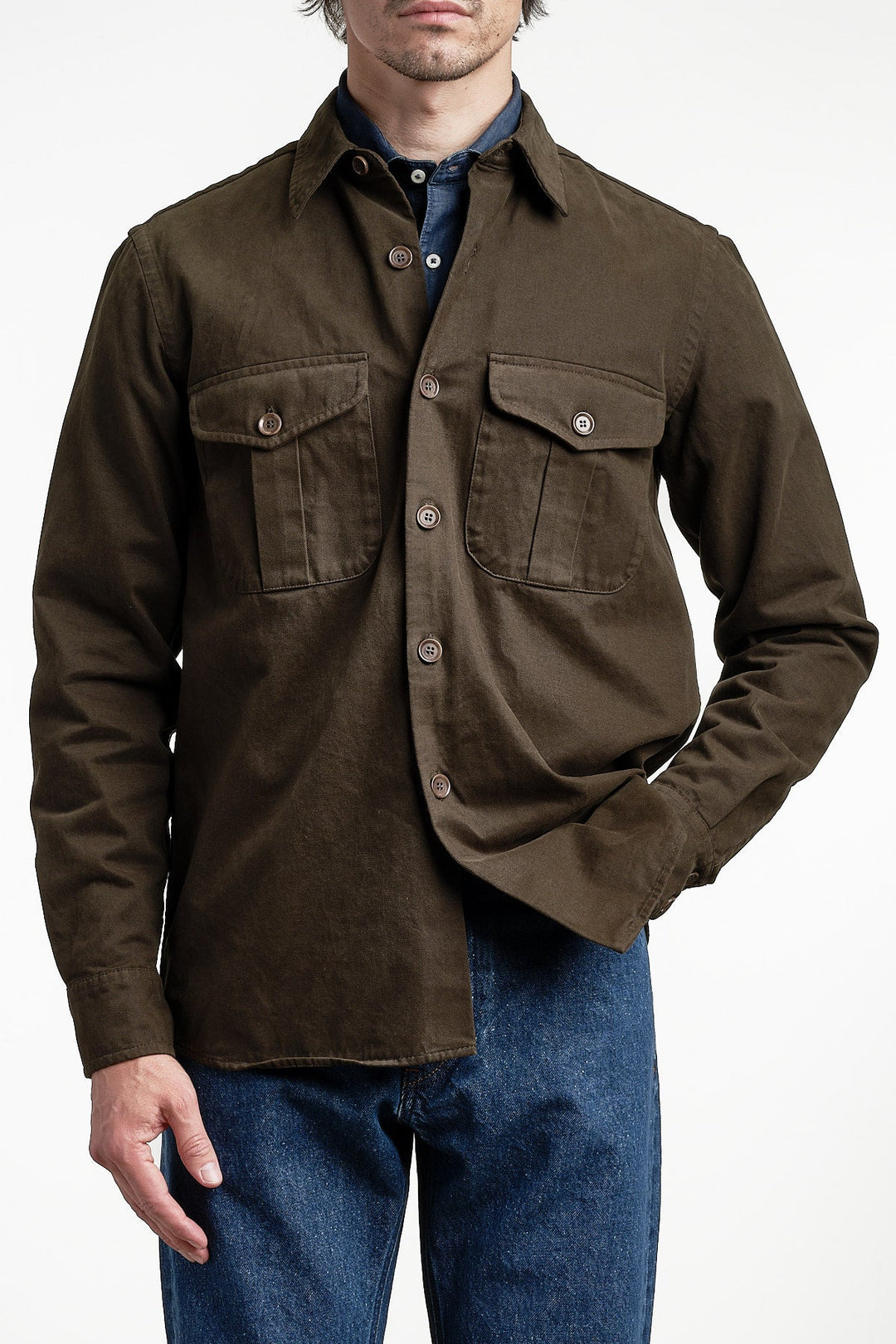 Camicia Glenn Overshirt Green – ASPESI, framifrån