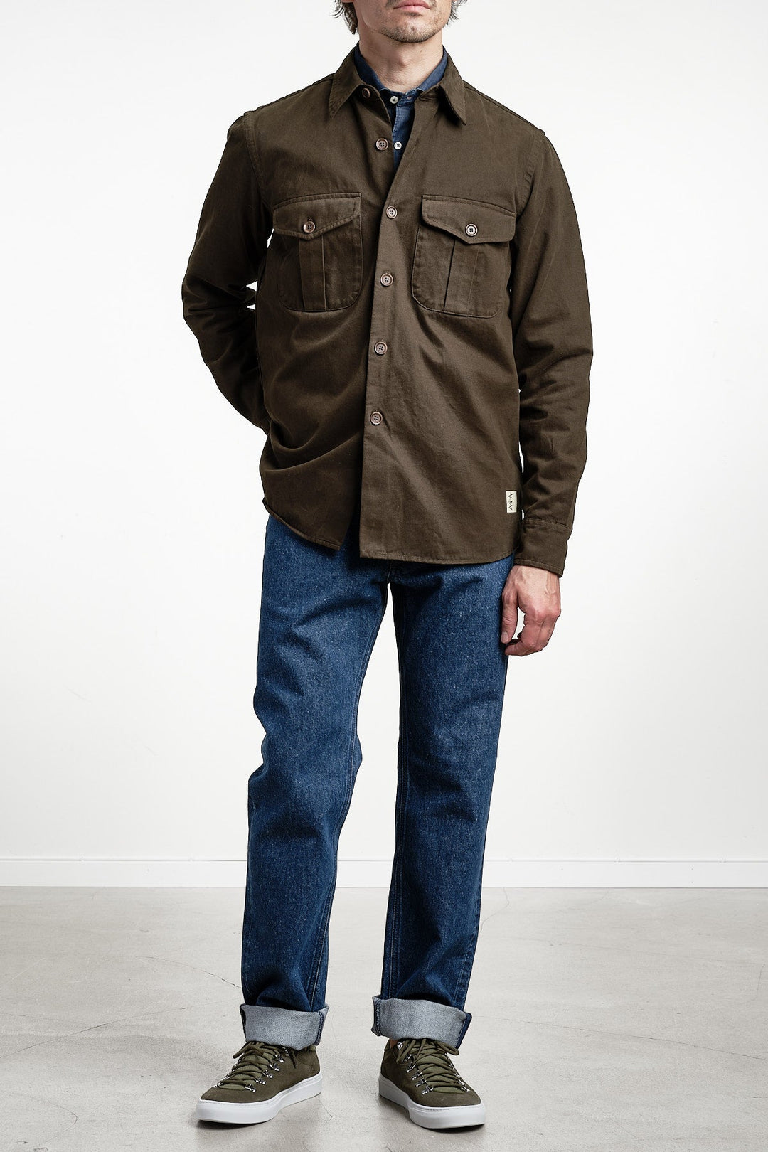 Camicia Glenn Overshirt Green – ASPESI, detalj