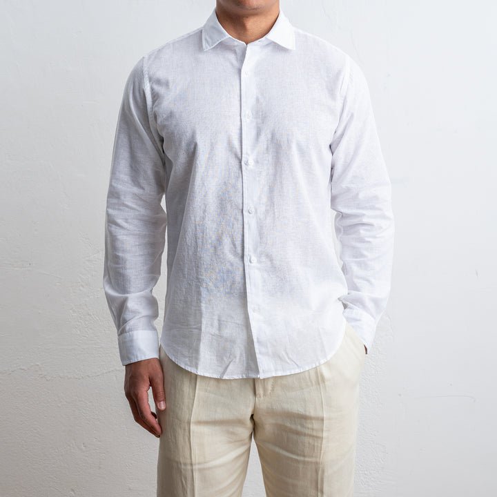 Cotton Linen Shirt White