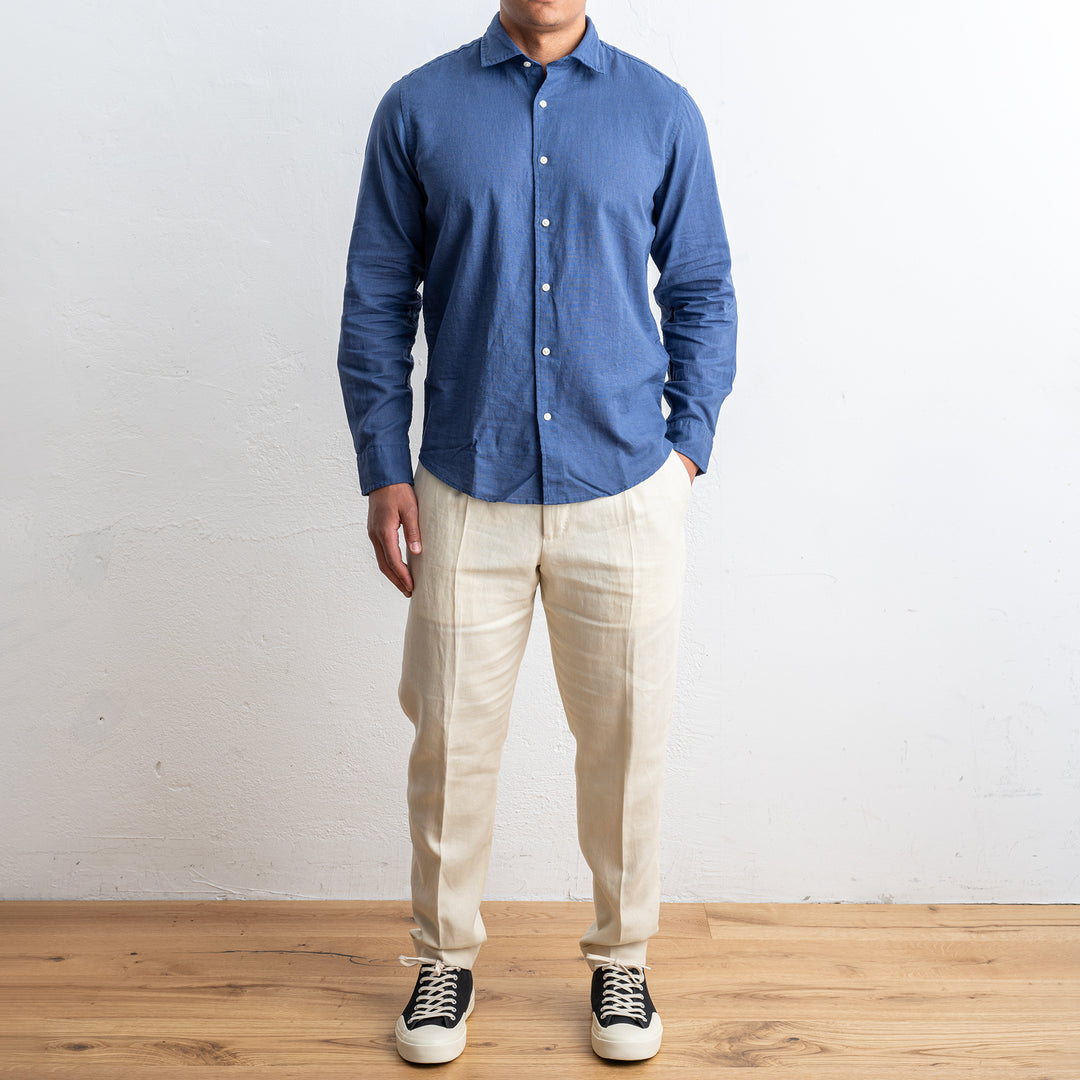Cotton Linen Shirt Marine
