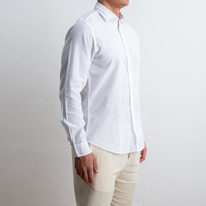 Cotton Linen Shirt White