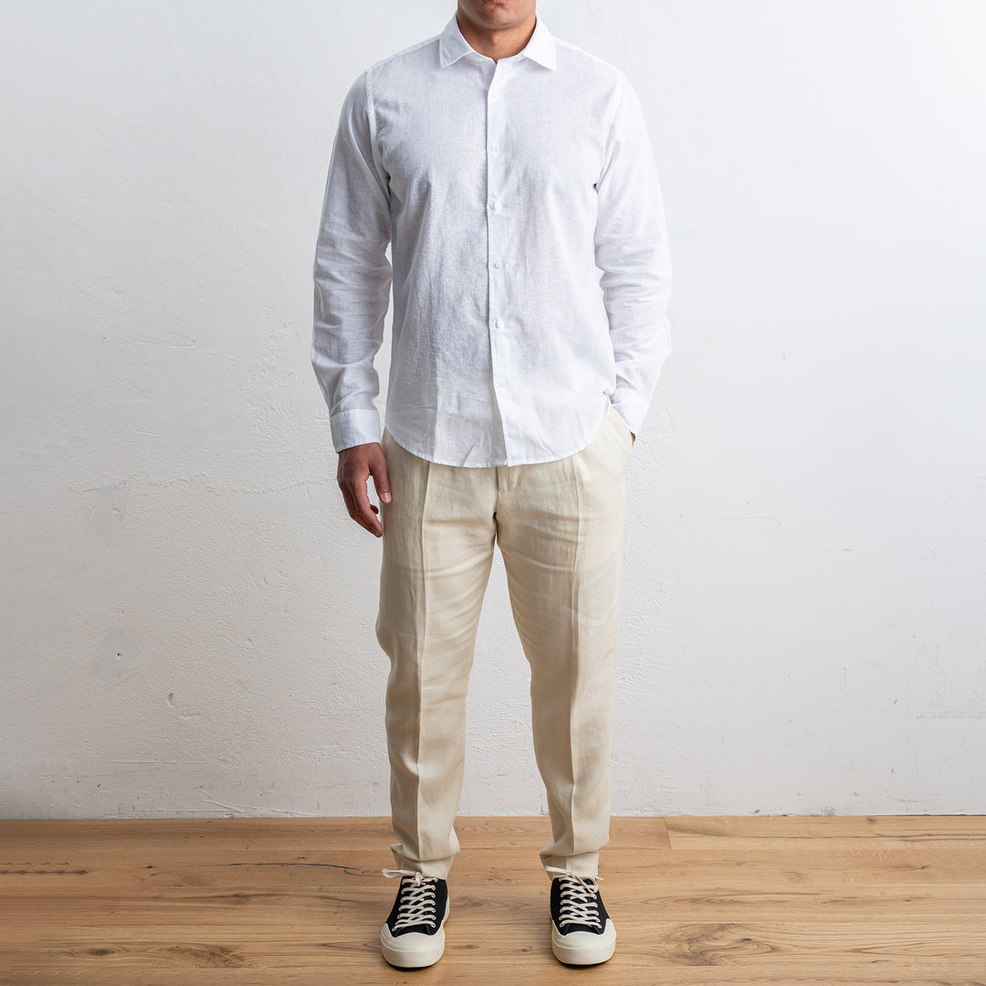 Cotton Linen Shirt White