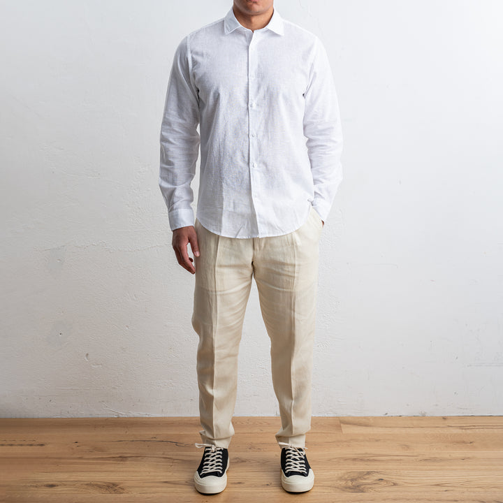Cotton Linen Shirt White