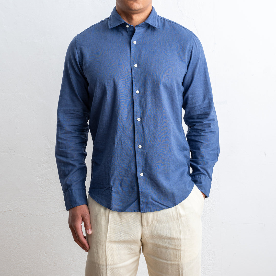 Cotton Linen Shirt Marine