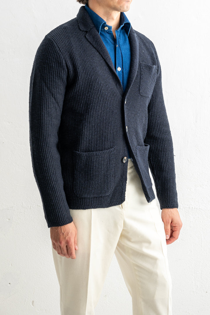 Hybrid Knitwear Jacket Navy