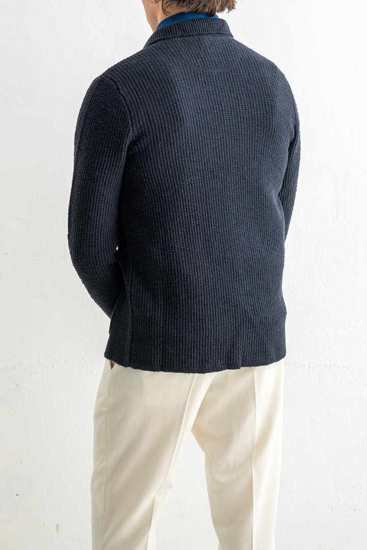 Hybrid Knitwear Jacket Navy