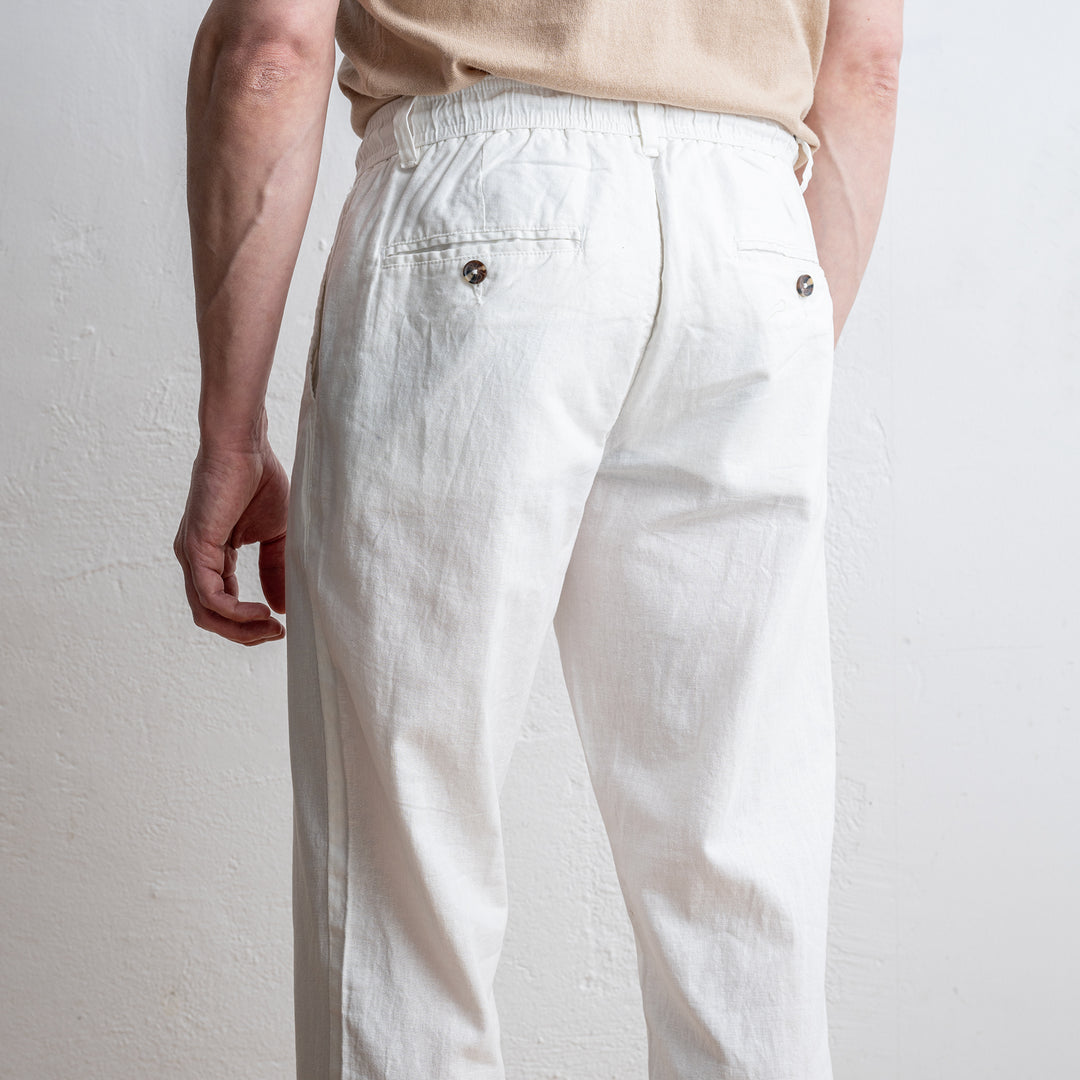 Linen Blend Trouser Offwhite
