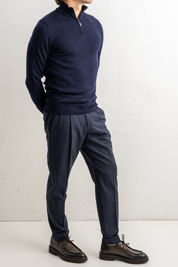 Superfine Merino Halfzip Navy