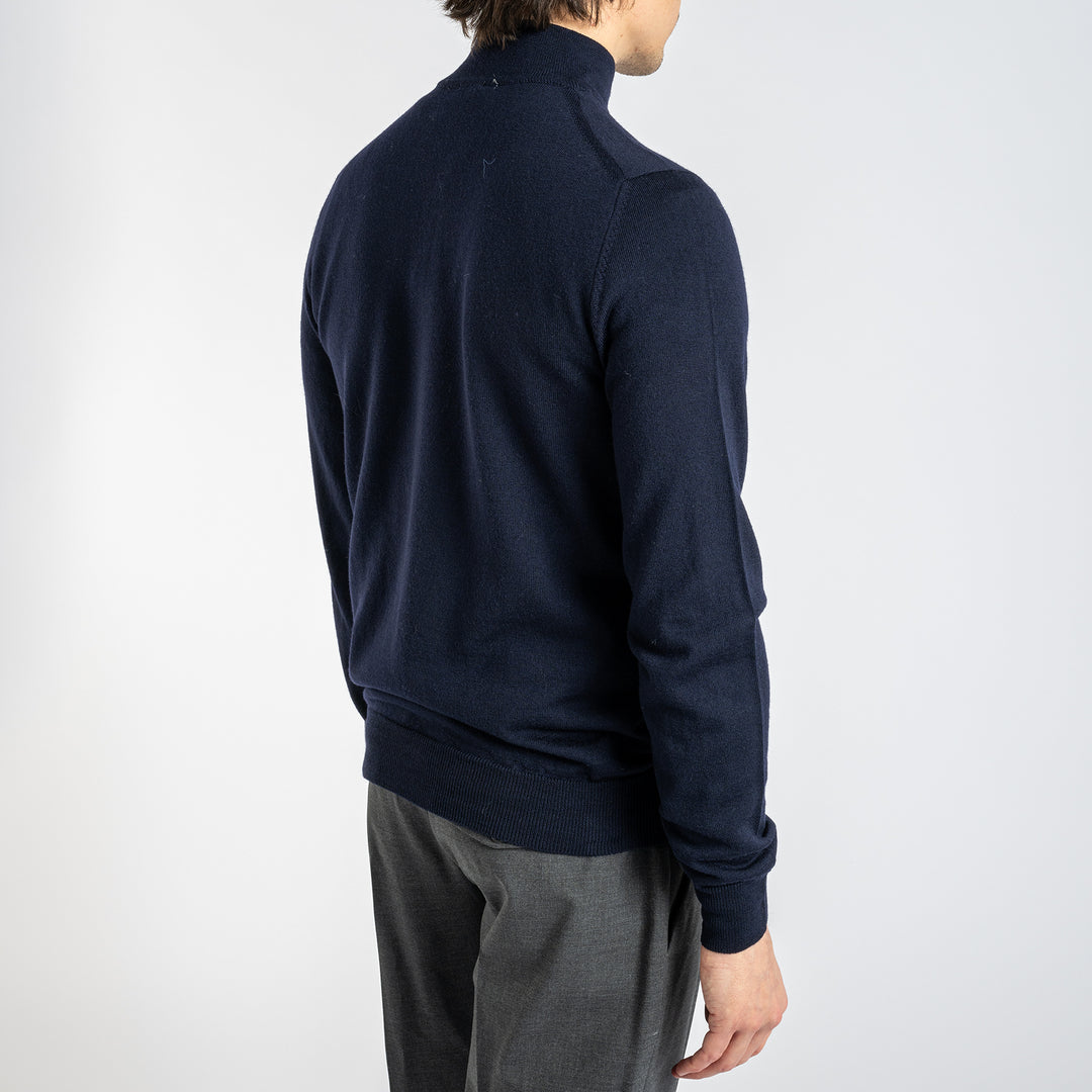 Luxury Merino Half Zip Navy