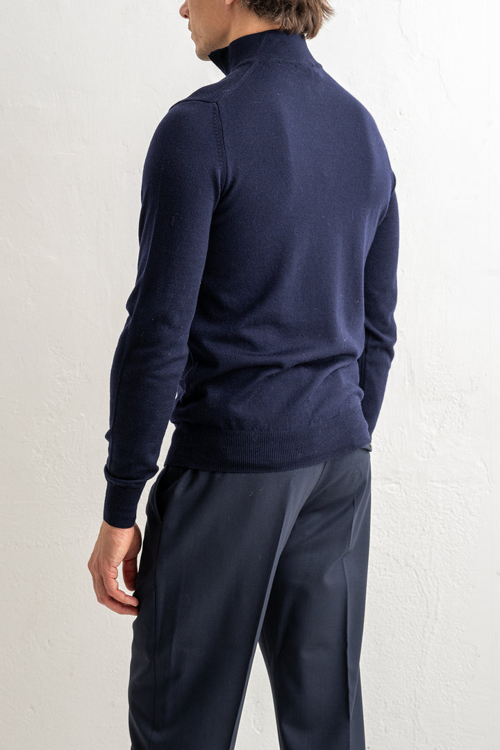 Superfine Merino Halfzip Navy