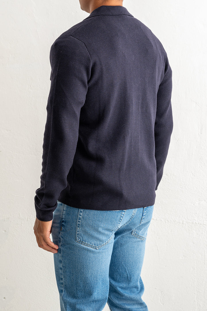 Hybrid Knitwear Overshirt Navy