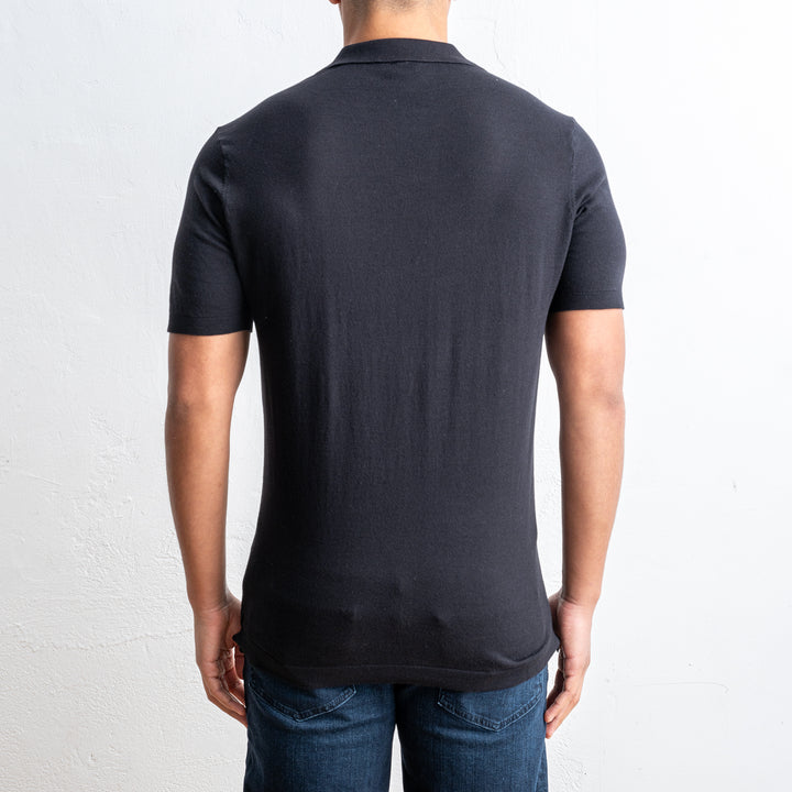 Open Polo Neck Black