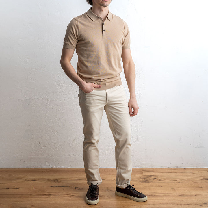 Polo Cotton Short Sleeve Beige