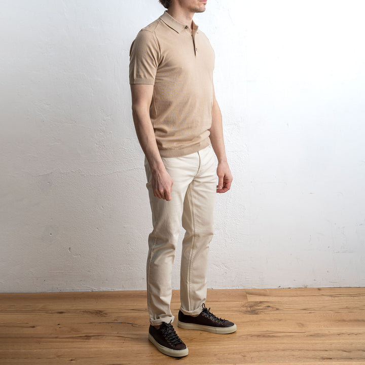Polo Cotton Short Sleeve Beige