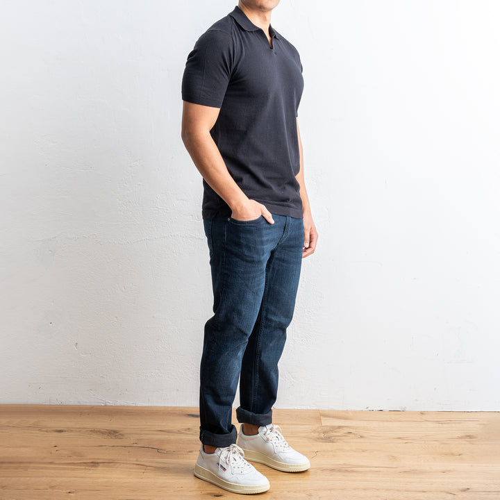 Open Polo Neck Black