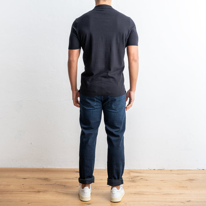 Open Polo Neck Black