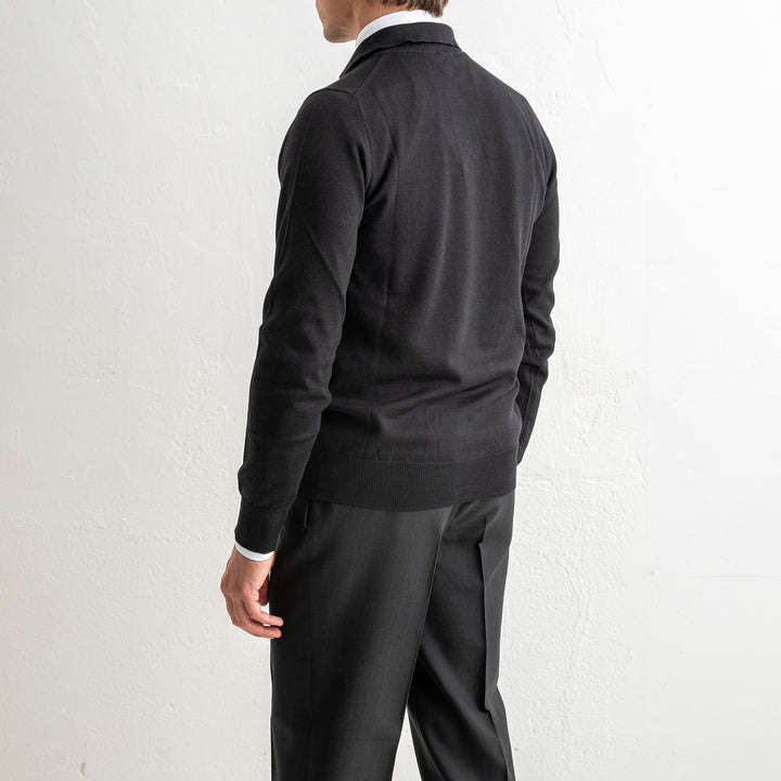 Merino Wool Polo Neck Black