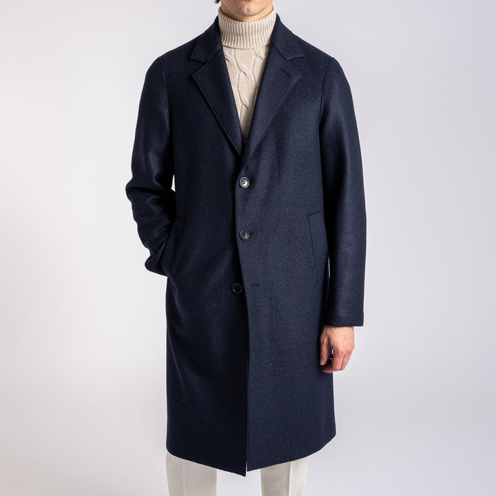 Pressed Wool Coat Navy