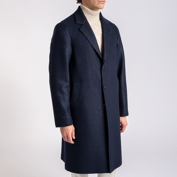 Pressed Wool Coat Navy