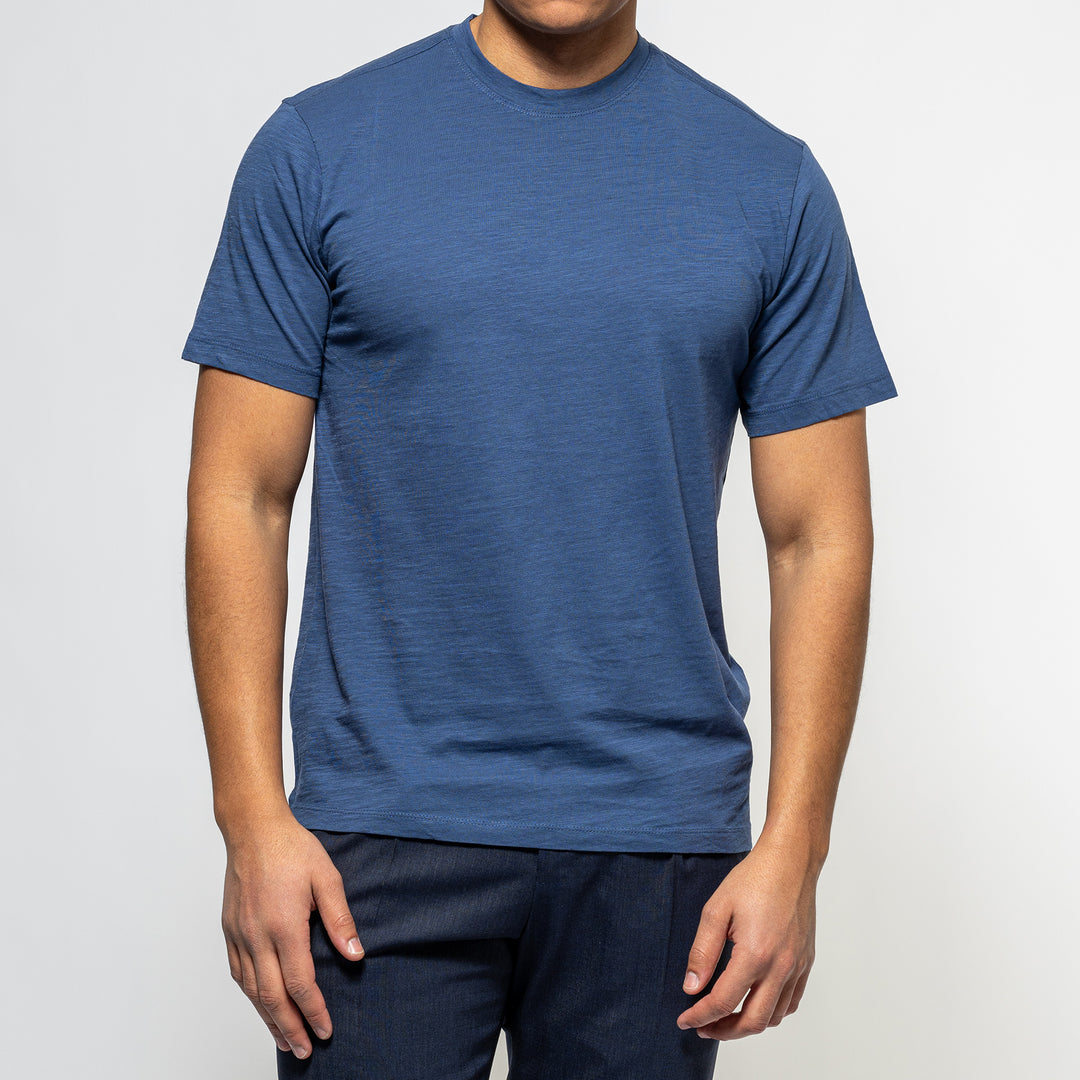 Cotton Slubwash T-Shirt BLUE DENIM