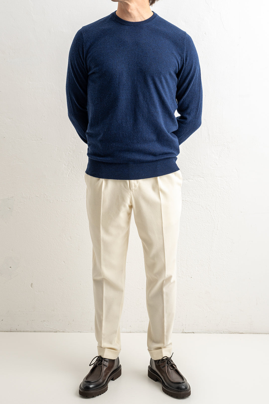 Wool Cashmere Blend Sweater Denim