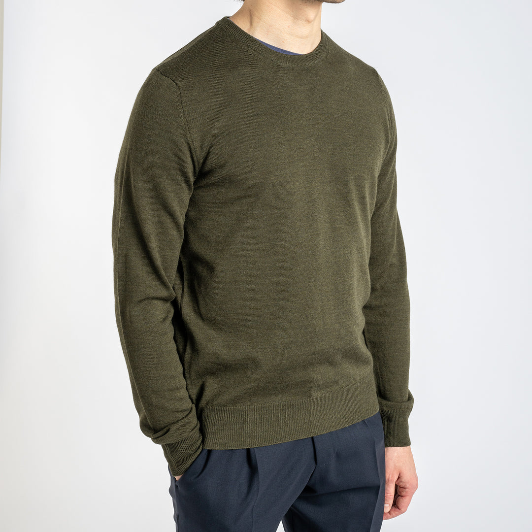 Extra Fine Merino Crewneck Green