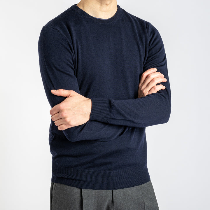 Extra Fine Merino Crewneck Navy