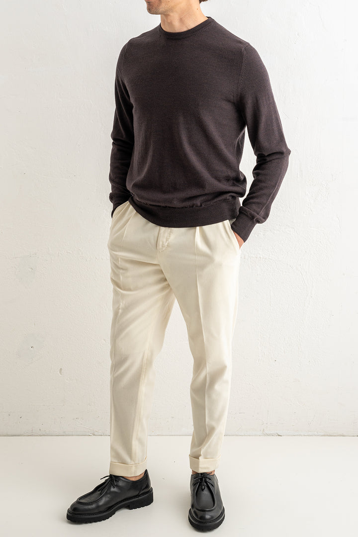 Superfine Merino Crewneck Brown
