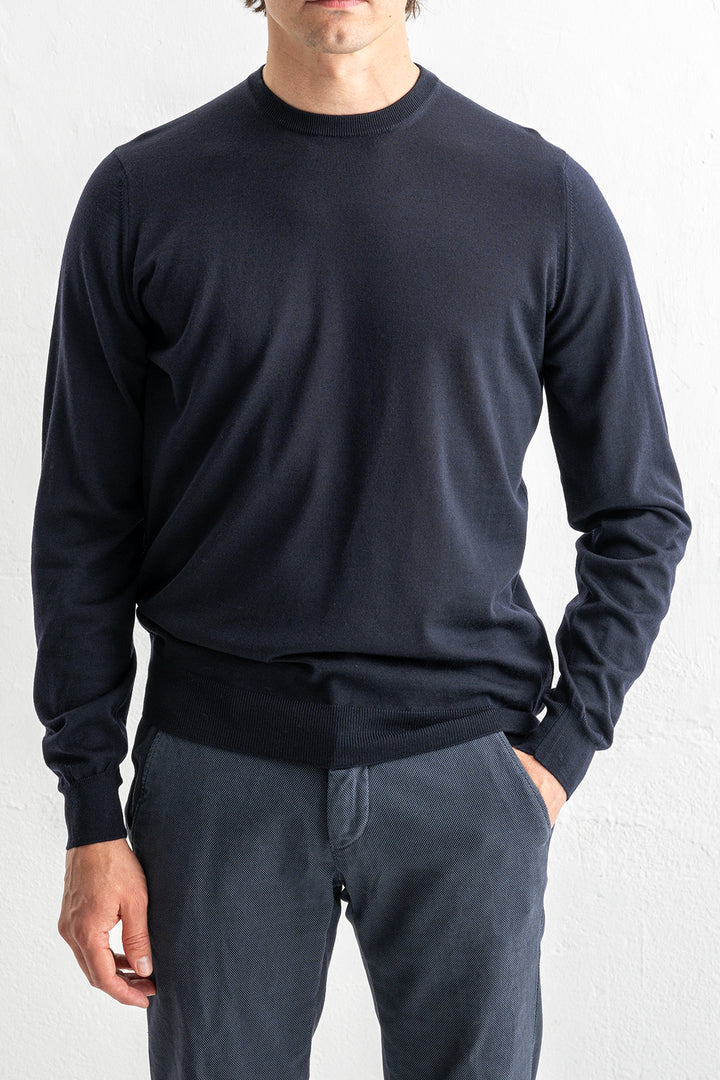 Superfine Merino Crewneck Navy