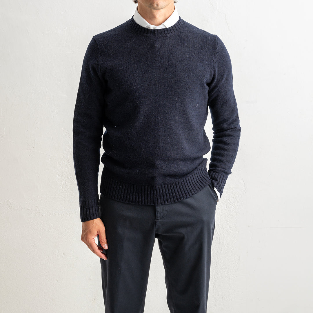 Geelong Lambwool Crewneck Navy