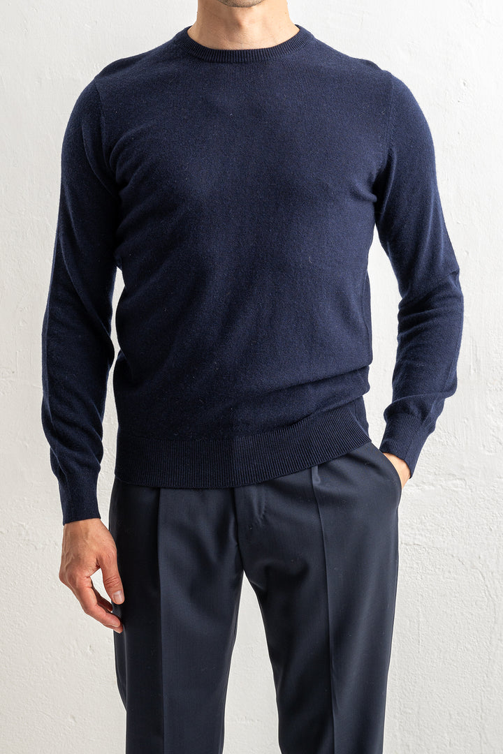 Wool Cashmere Blend Sweater Navy
