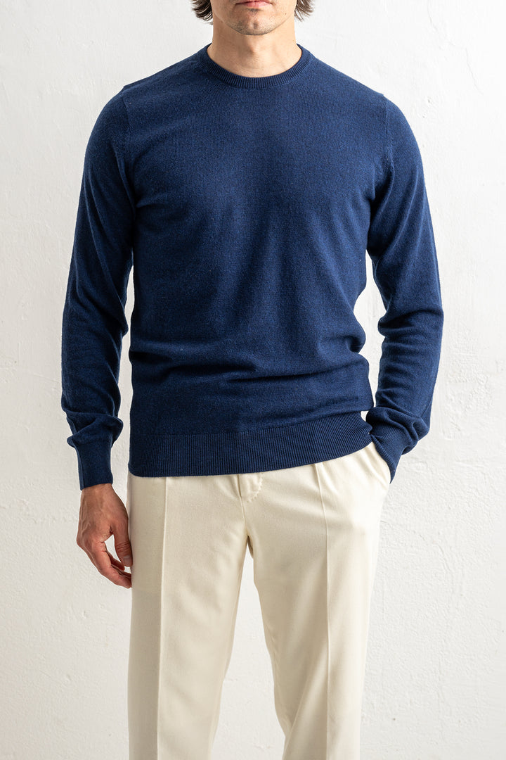 Wool Cashmere Blend Sweater Denim
