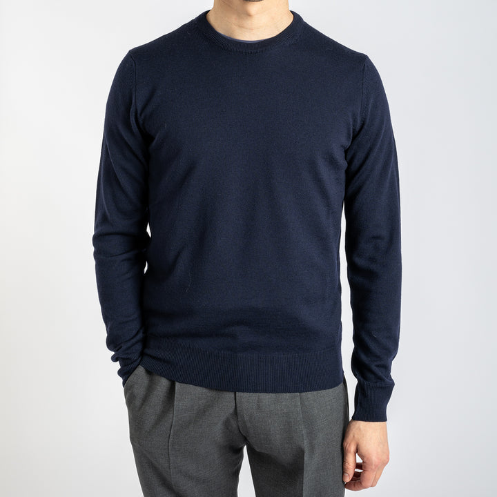 Extra Fine Merino Crewneck Navy