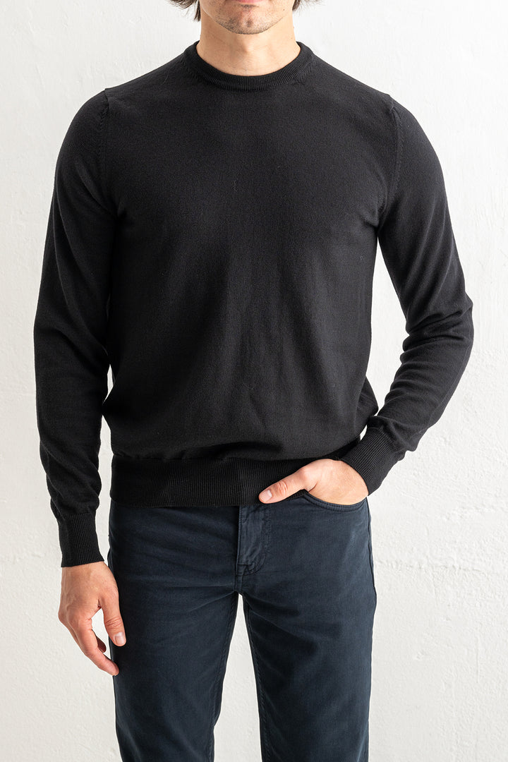 Superfine Merino Crewneck Black