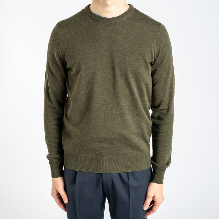 Extra Fine Merino Crewneck Green