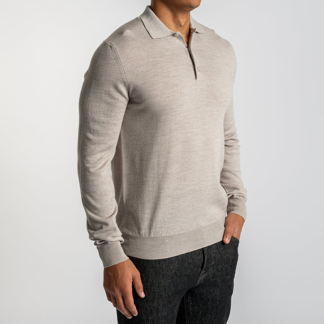 Merino Wool Polo Neck SAND