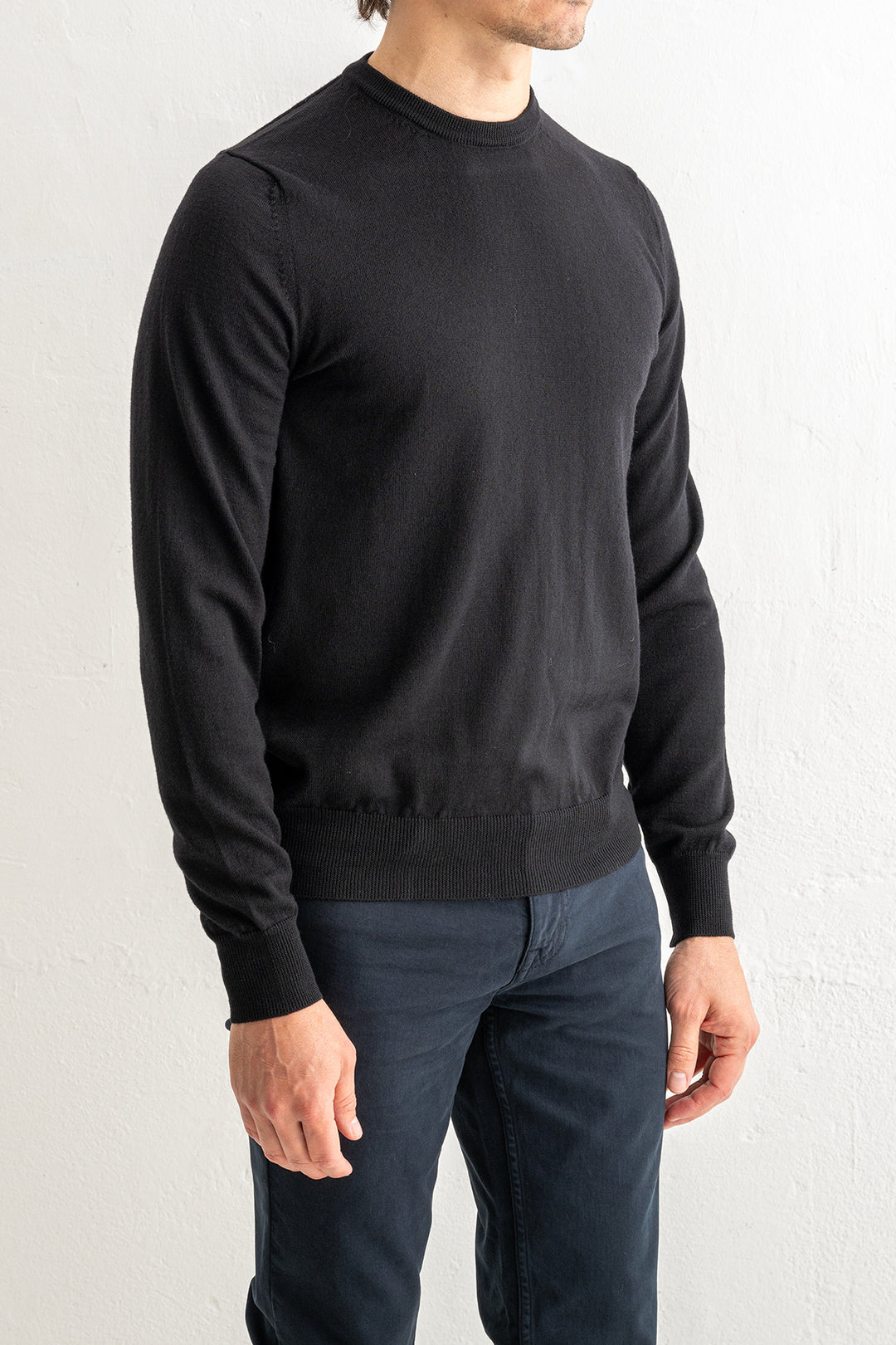 Superfine Merino Crewneck Black