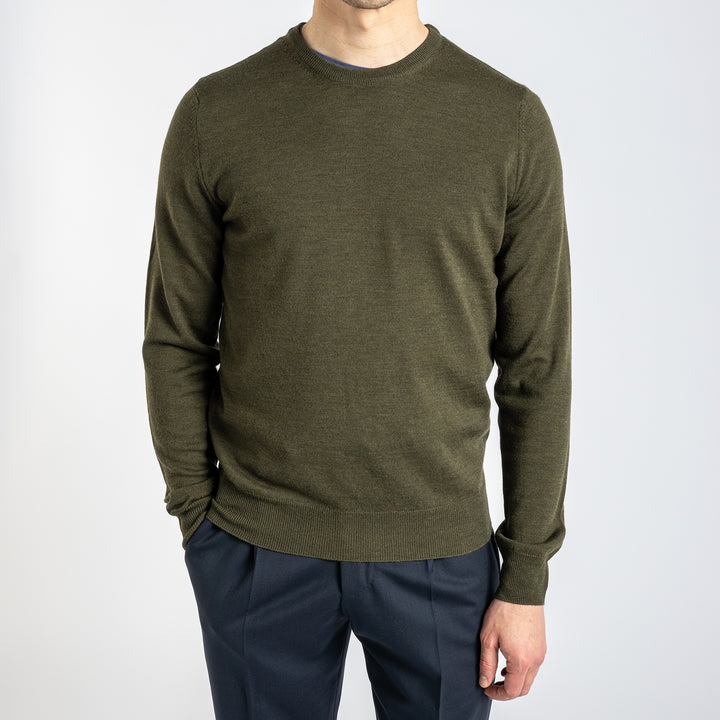 Extra Fine Merino Crewneck Green