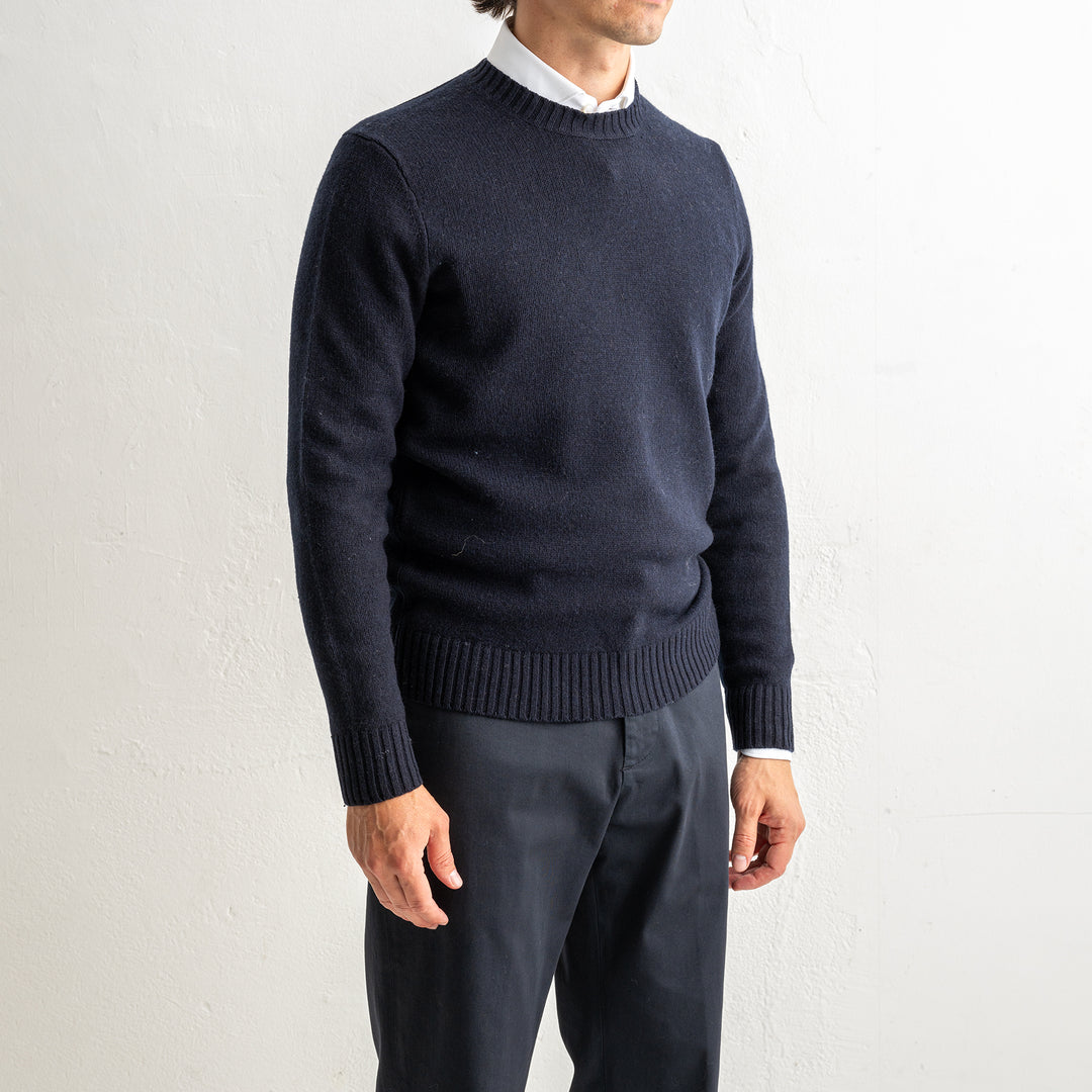 Geelong Lambwool Crewneck Navy