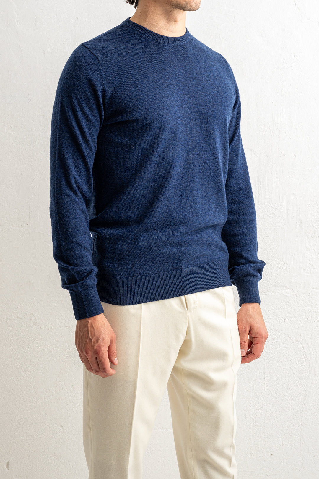 Wool Cashmere Blend Sweater Denim
