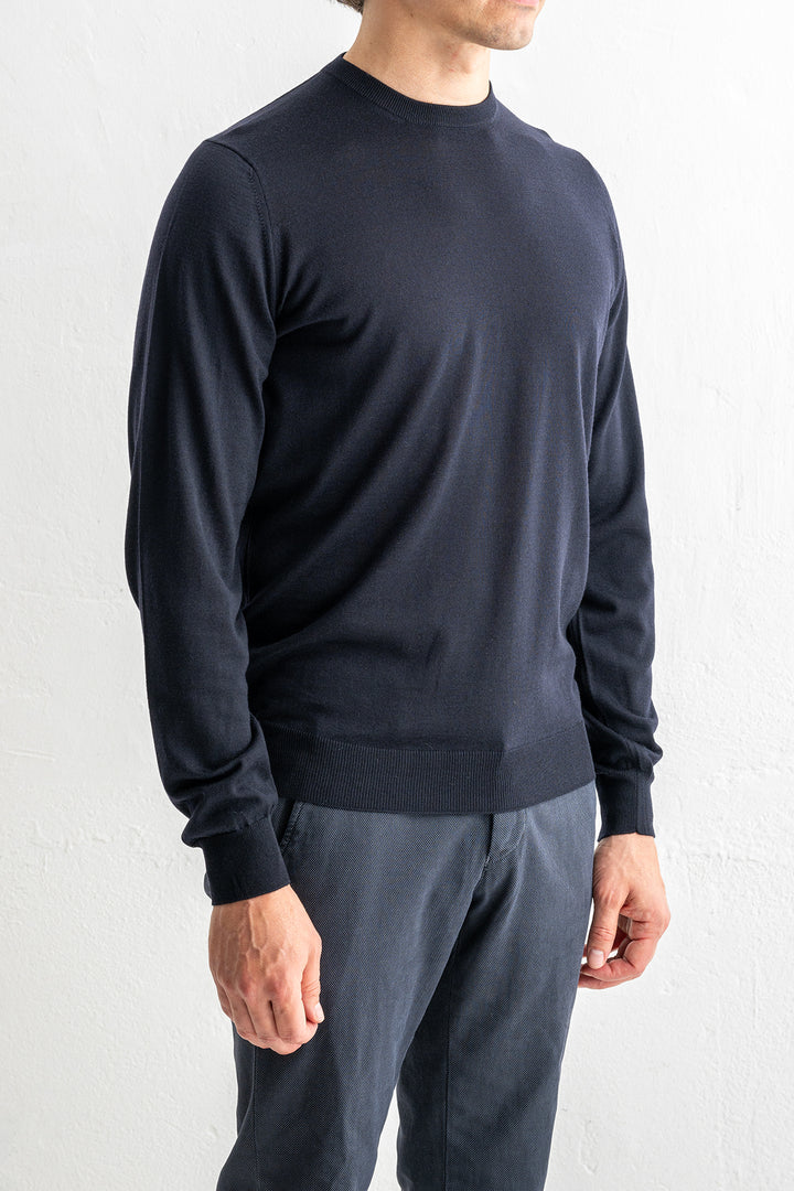 Superfine Merino Crewneck Navy