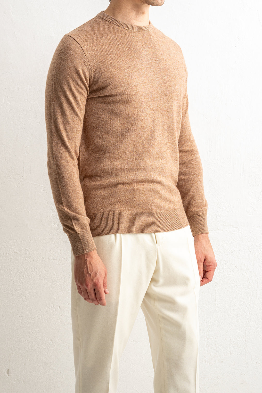 Wool Cashmere Blend Sweater Beige