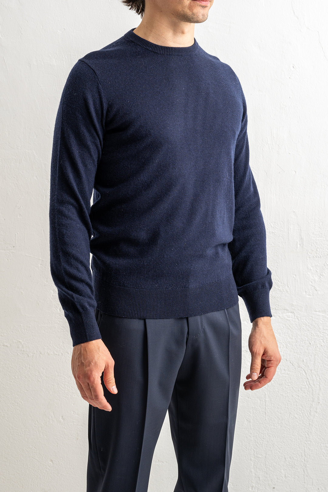 Wool Cashmere Blend Sweater Navy