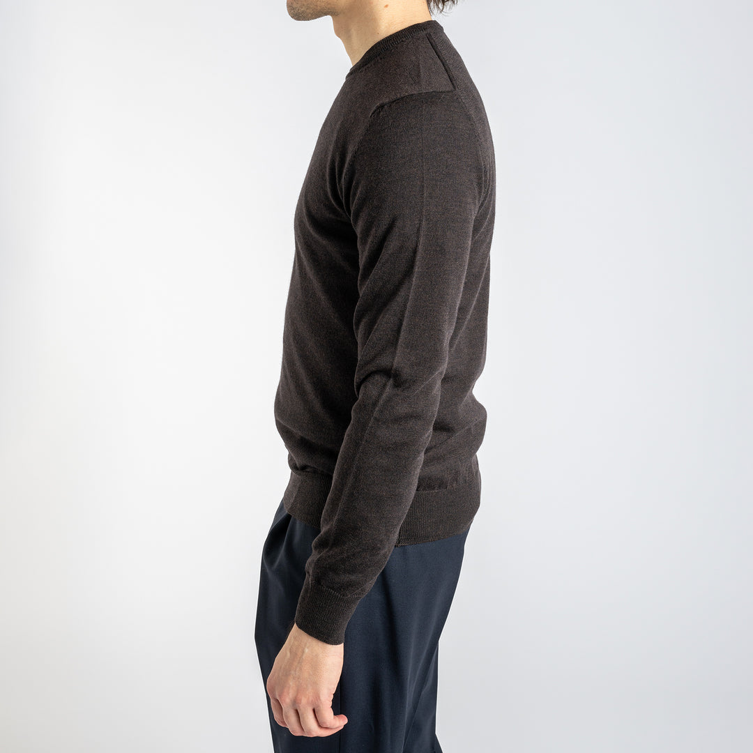 Extra Fine Merino Crewneck Dark Brown