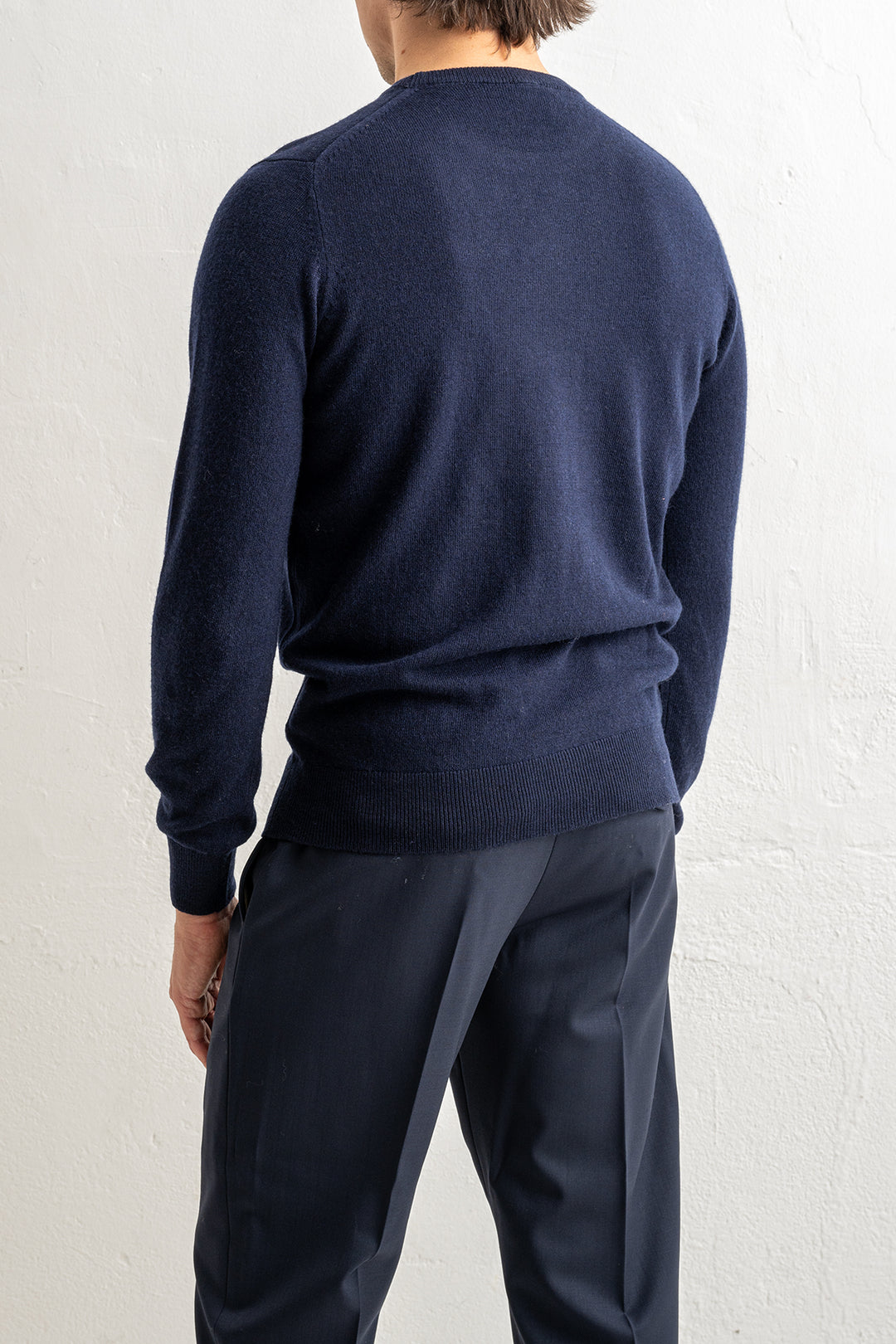 Wool Cashmere Blend Sweater Navy