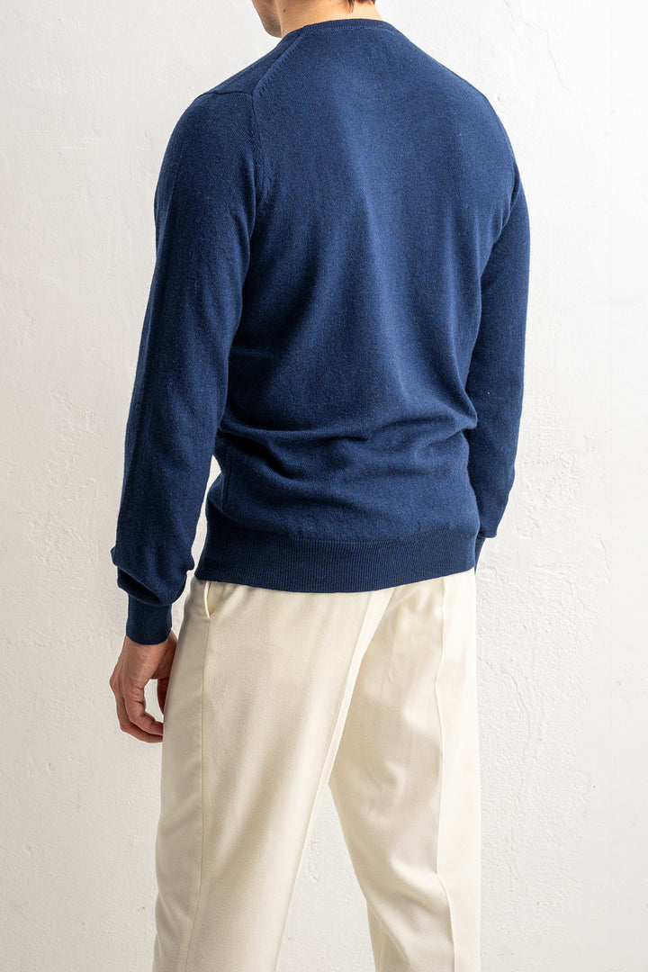 Wool Cashmere Blend Sweater Denim
