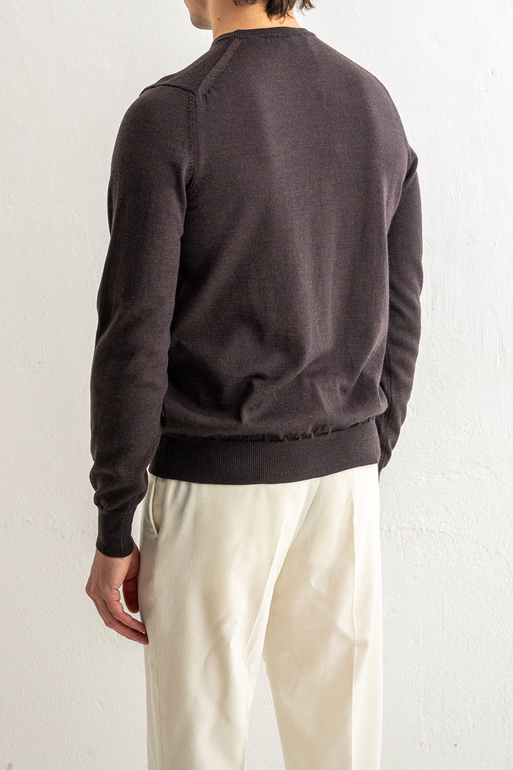 Superfine Merino Crewneck Brown